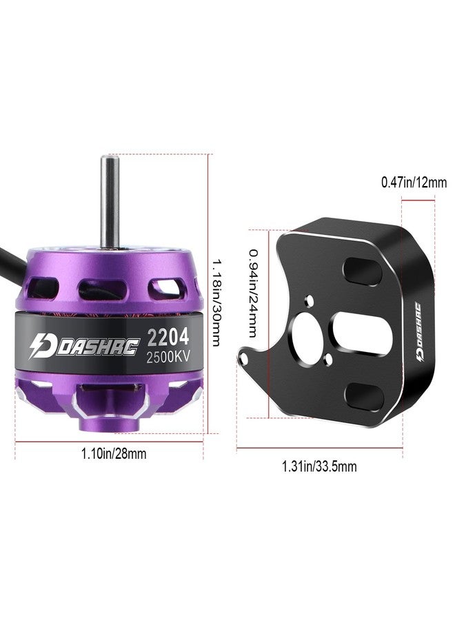 DashRC 2204 2500KV Brushless Outrunner Motor with Mount Set for 1/24 RC Micro Rock Crawlers Axial SCX24 Models Upgrade Replacement - Image 5